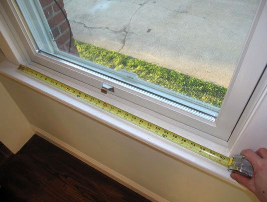 измерване на прозореца за завеси