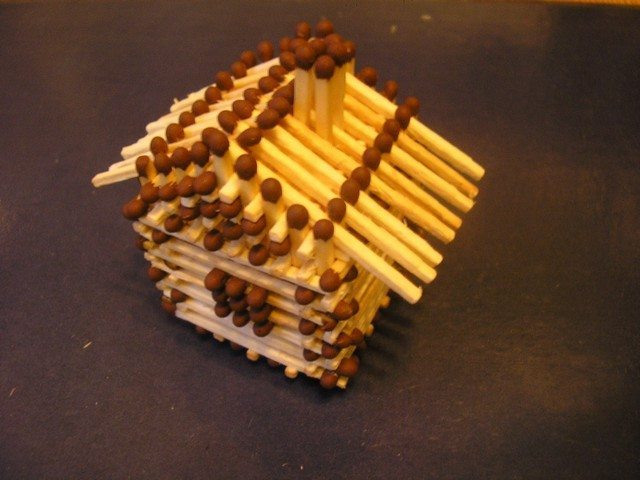 How to make a house of matches with your own hands step by step instruction.