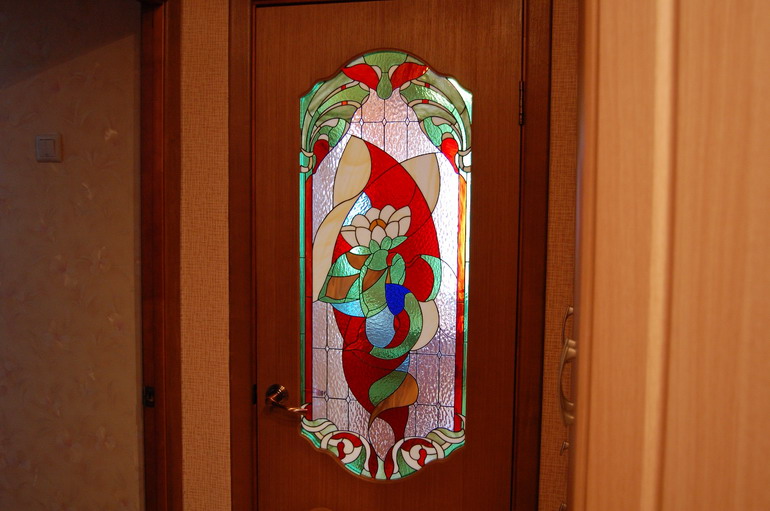 Beautiful door stained glass photo