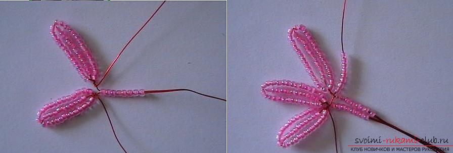 Szczegółowa klasa mistrzowska na temat tkania hiacyntowego kwiatu z koralików, zdjęć krok po kroku i opisu pracy. Zdjęcie №6