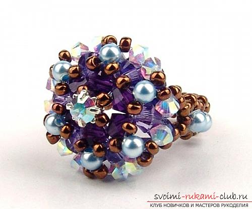 Ingyenes mesterkurzus a gyöngyökkel és gyöngyökkel szövött gyűrűkkel fotóval .. Fotó # 1
