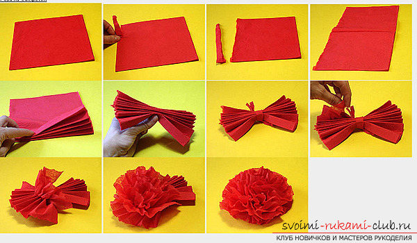 Flower napkins. How to make flowers from napkins? - Examples and solutions .. Photo # 3