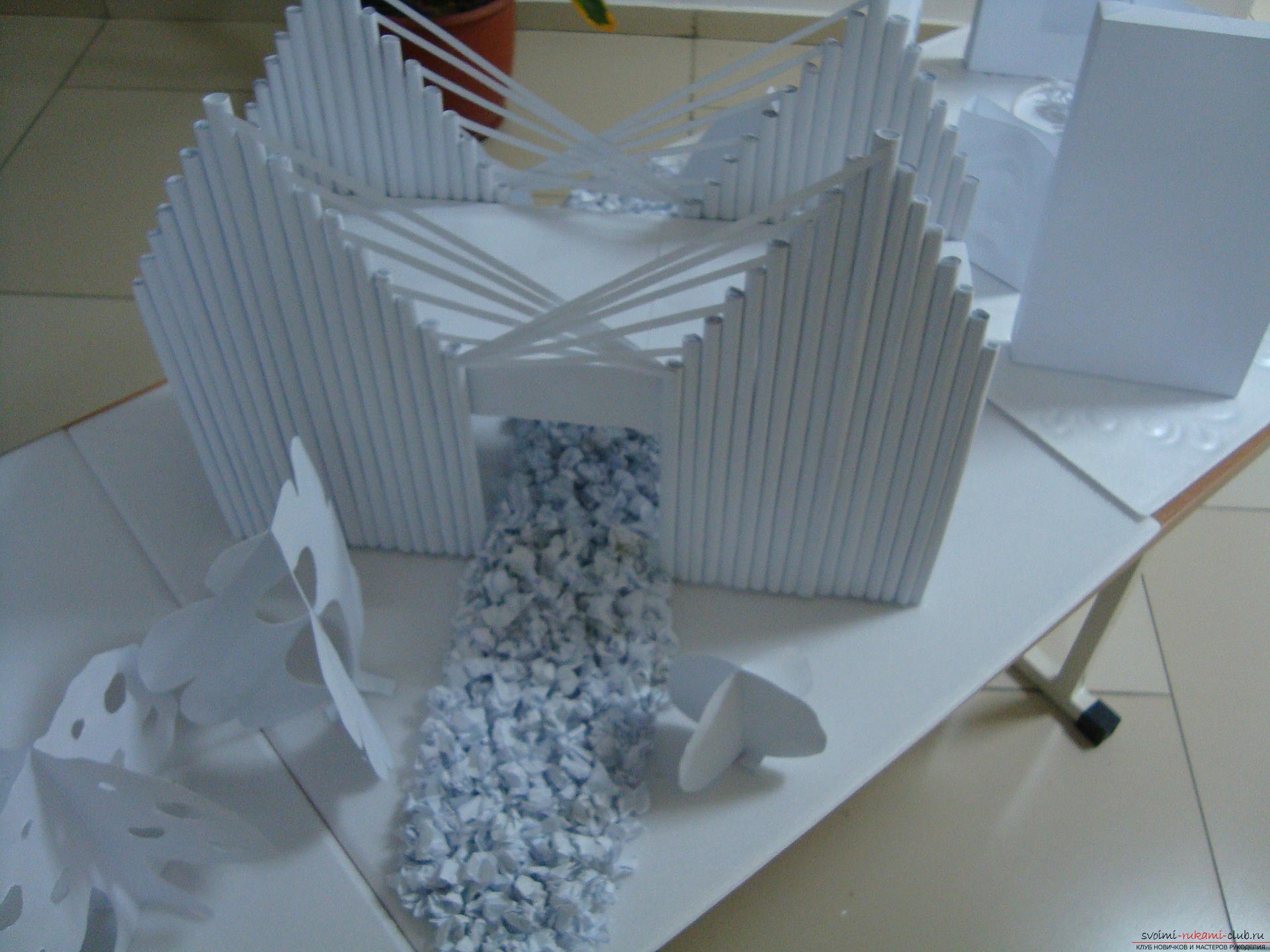 This master class with a photo will teach how to make a house of paper with their own hands .. Photo # 4