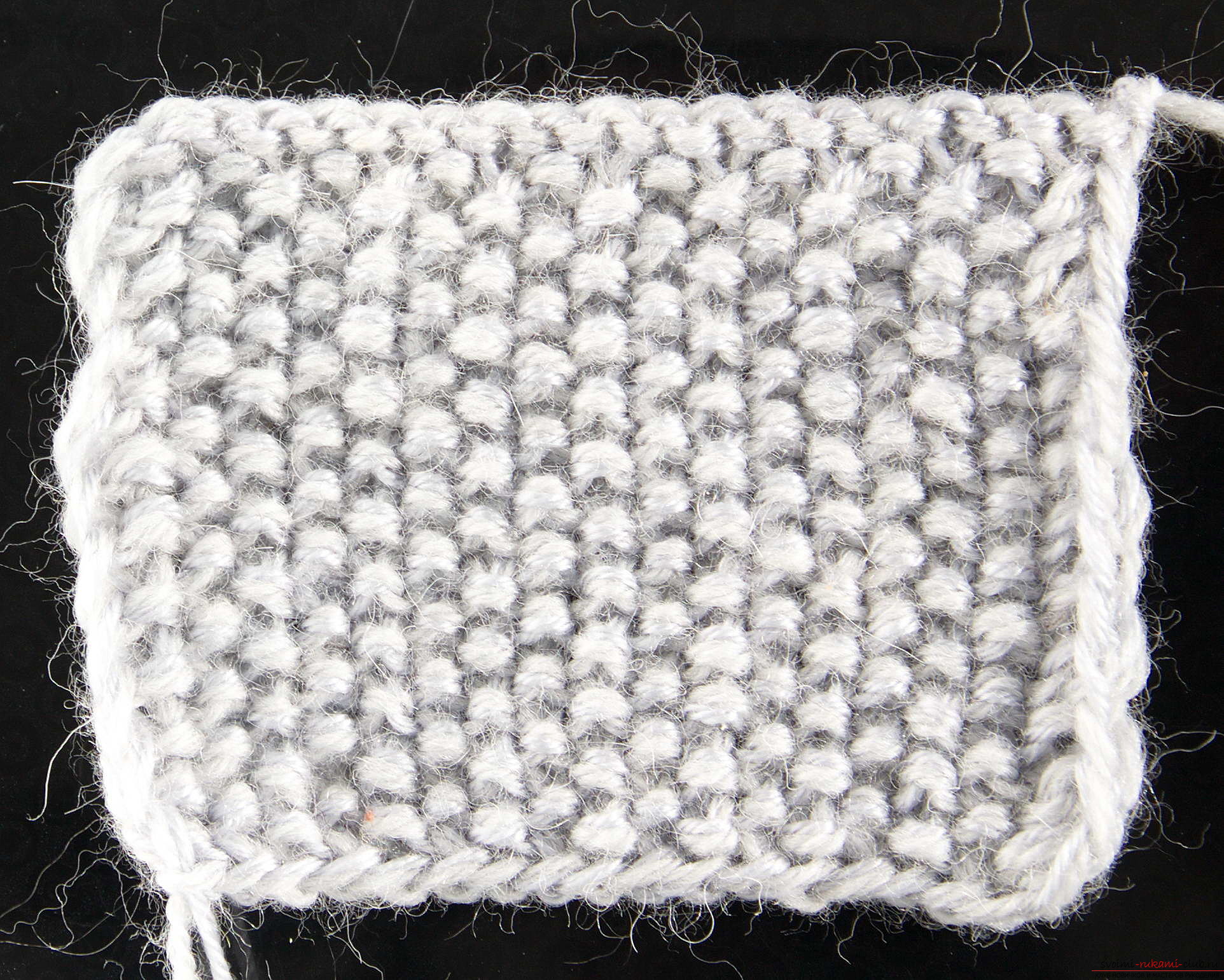 knitted sweater with a pearl pattern. Photo №1