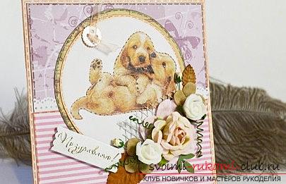 Decoratie van een cadeaubon voor een meisje is een scrapbooktechniek met haar eigen handen. Foto №1