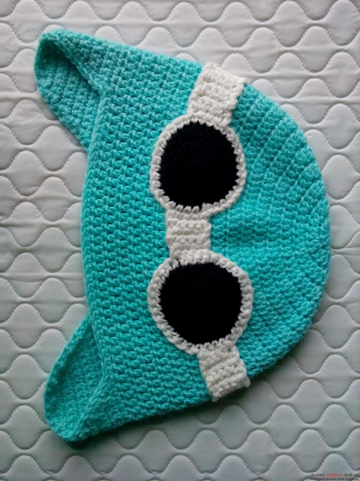 Step-by-step description and photo of the crochet crochet kit for the boy from the cap and scarf. Photo №13