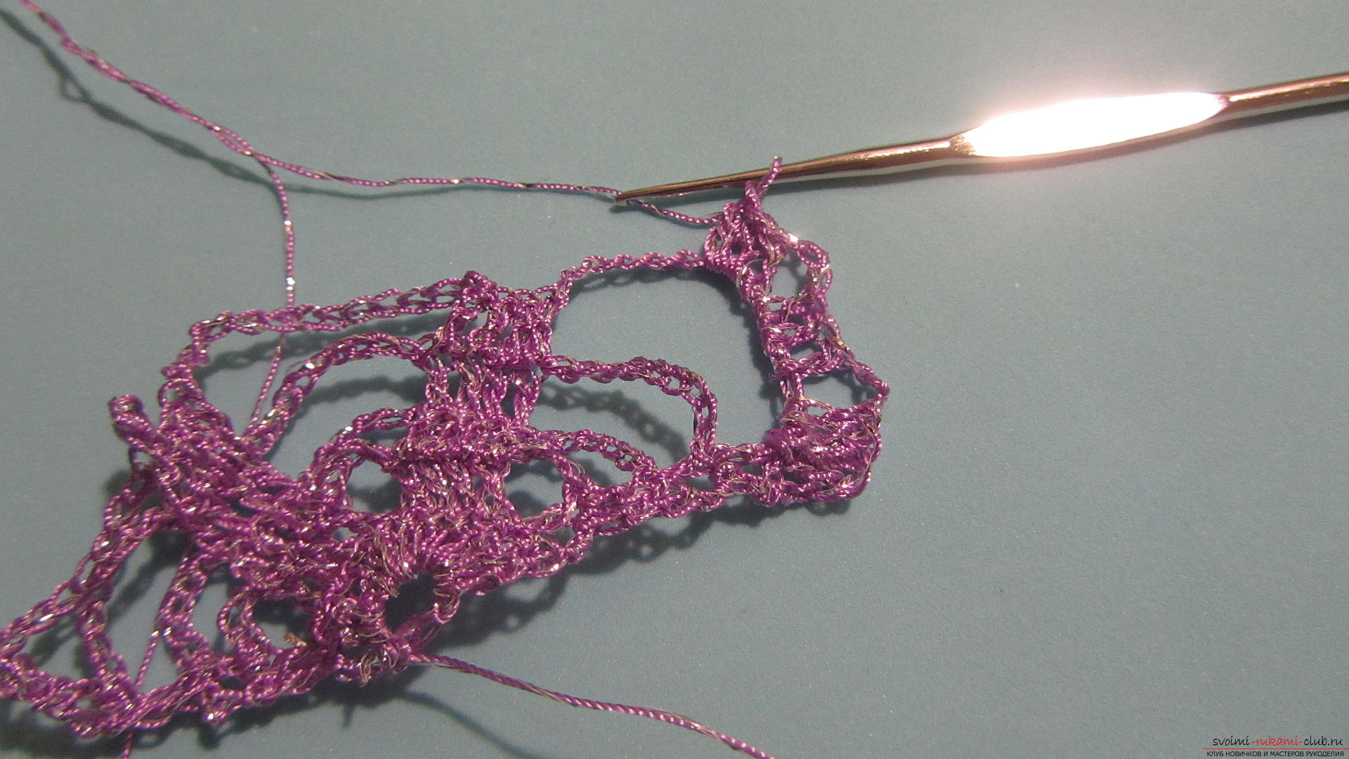 This master class with a descriptive scheme will teach how to crochet a ribbon lace .. Photo # 20
