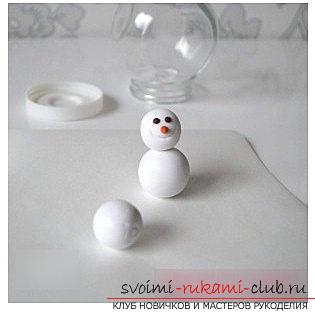 We make a snowman figure from polymer clay - a master class with our own hands. Photo №5