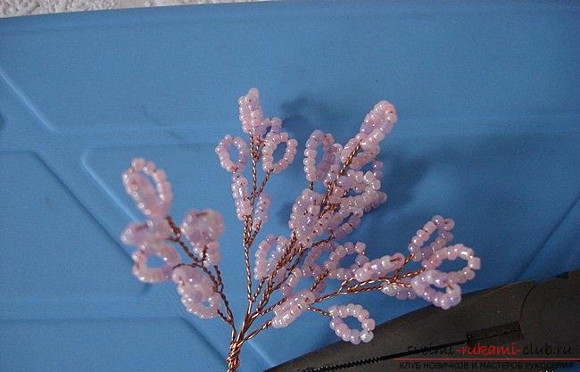 How to weave sakura from beads, detailed master classes with step-by-step photo and description .. Photo №13