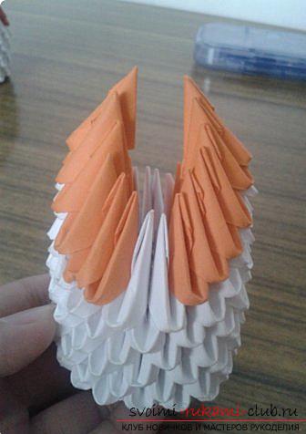 How to make a small swan out of modules. Photo number 16