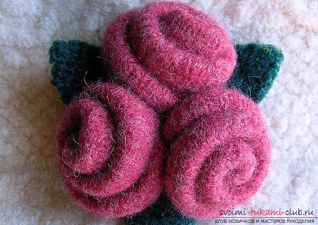 Create a rose from the felt with your own hands. Materials for sewing roses from felt with their own hands. How to make a rose from felt ?. Photo №4