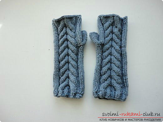 Master class for knitting mittens with knitting needles for women with photo and description .. Photo №1