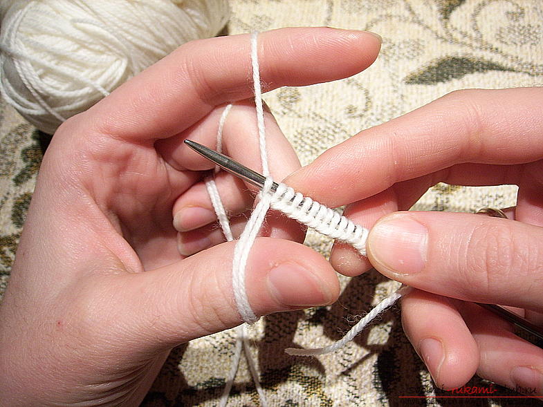 Interesting scheme of knitting with double knitted rubber bands. Photo # 2