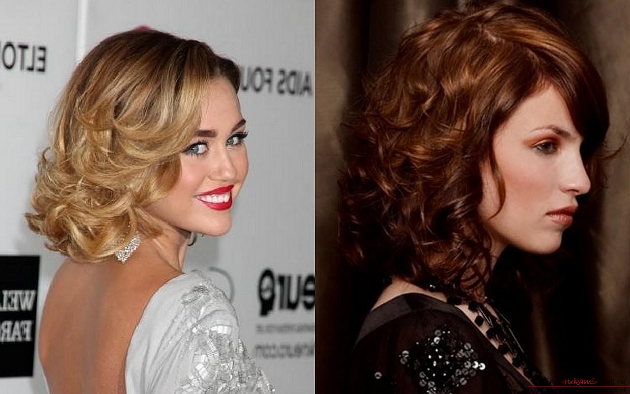 How to make a beautiful hairstyle for curly hair of medium length with your own hands ?. Photo №7