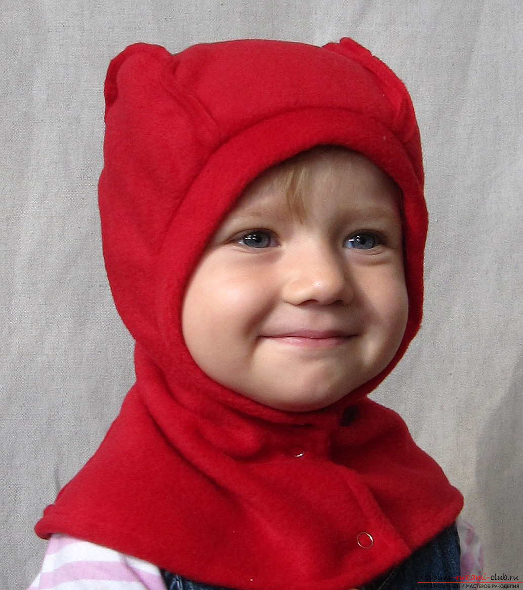 How to sew a warm, comfortable hat for a child in a pattern. Step-by-step recommendation of tailoring children's helmet-caps. Photo №1