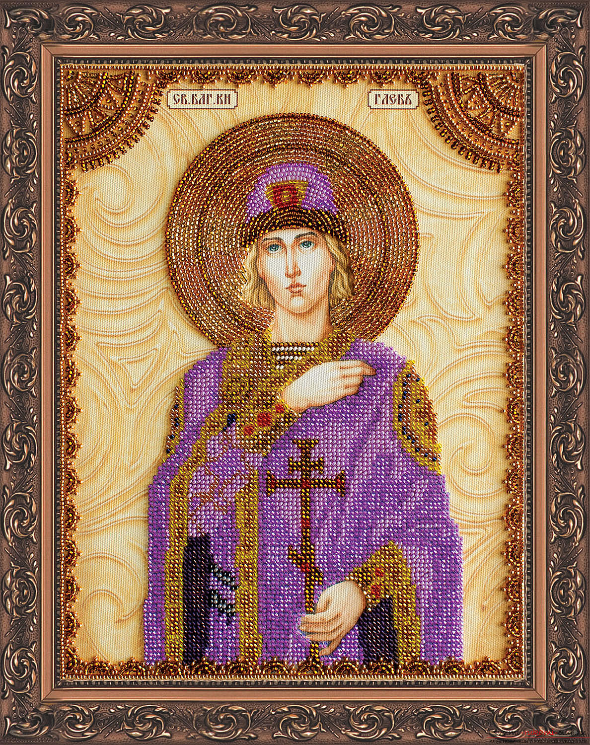 Named icons, embroidered with beads. Picture №3