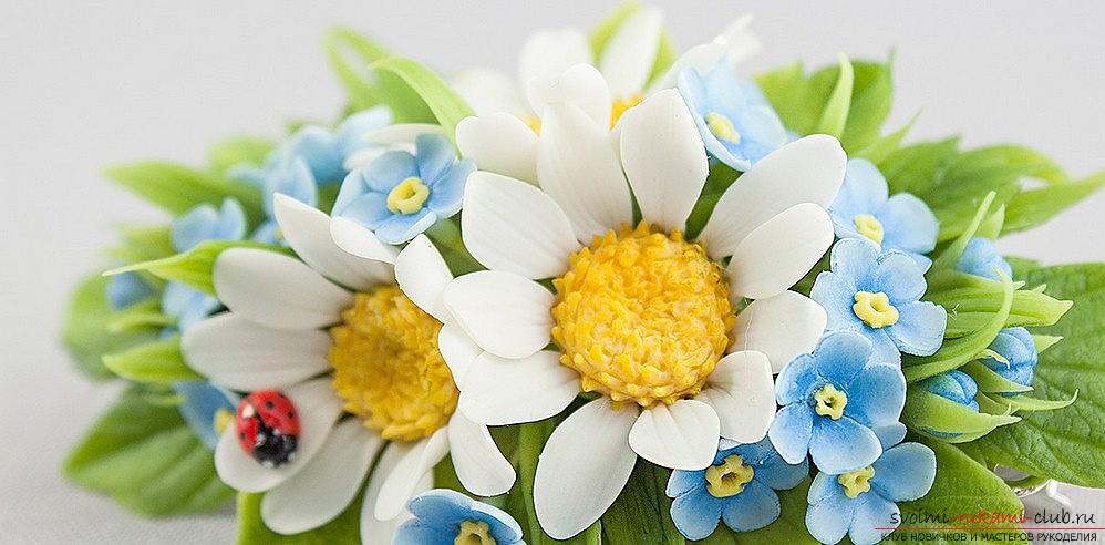 We maken een madeliefbloembloem met behulp van polymeerklei - een masterclass voor een beginner. Foto №1