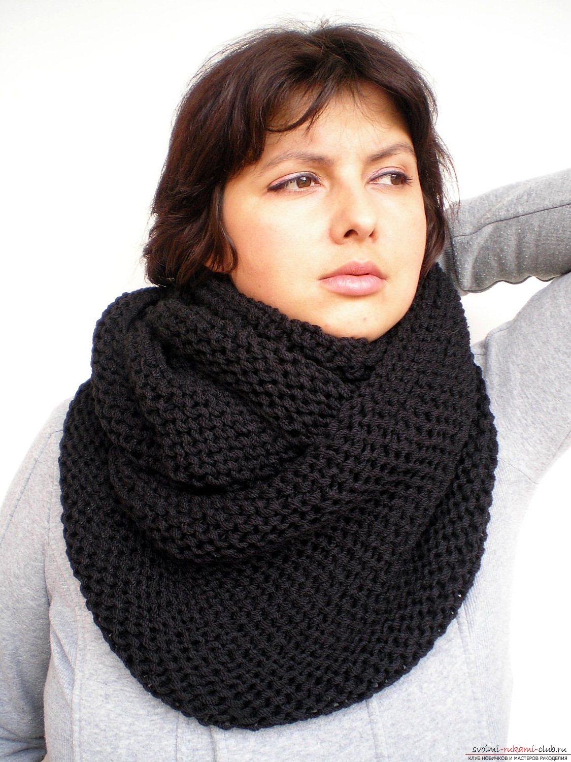 knitted knitted scarf-tube. Photo №1