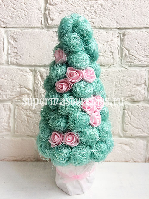 Christmas tree from sisal do-it-yourself: photo