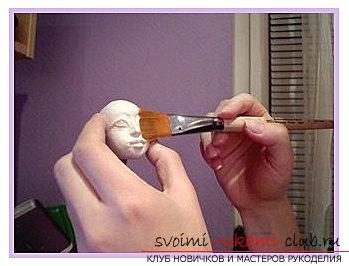 The shape of the face for a doll of polymer clay with their own hands is a master class. Photo №6