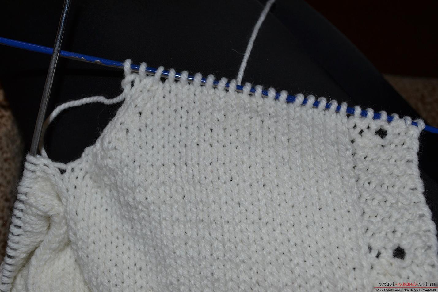 Този майсторски клас при схемата на плетене учи как да връзвам костюм за новородено или grudnichka спици .. Снимка №8