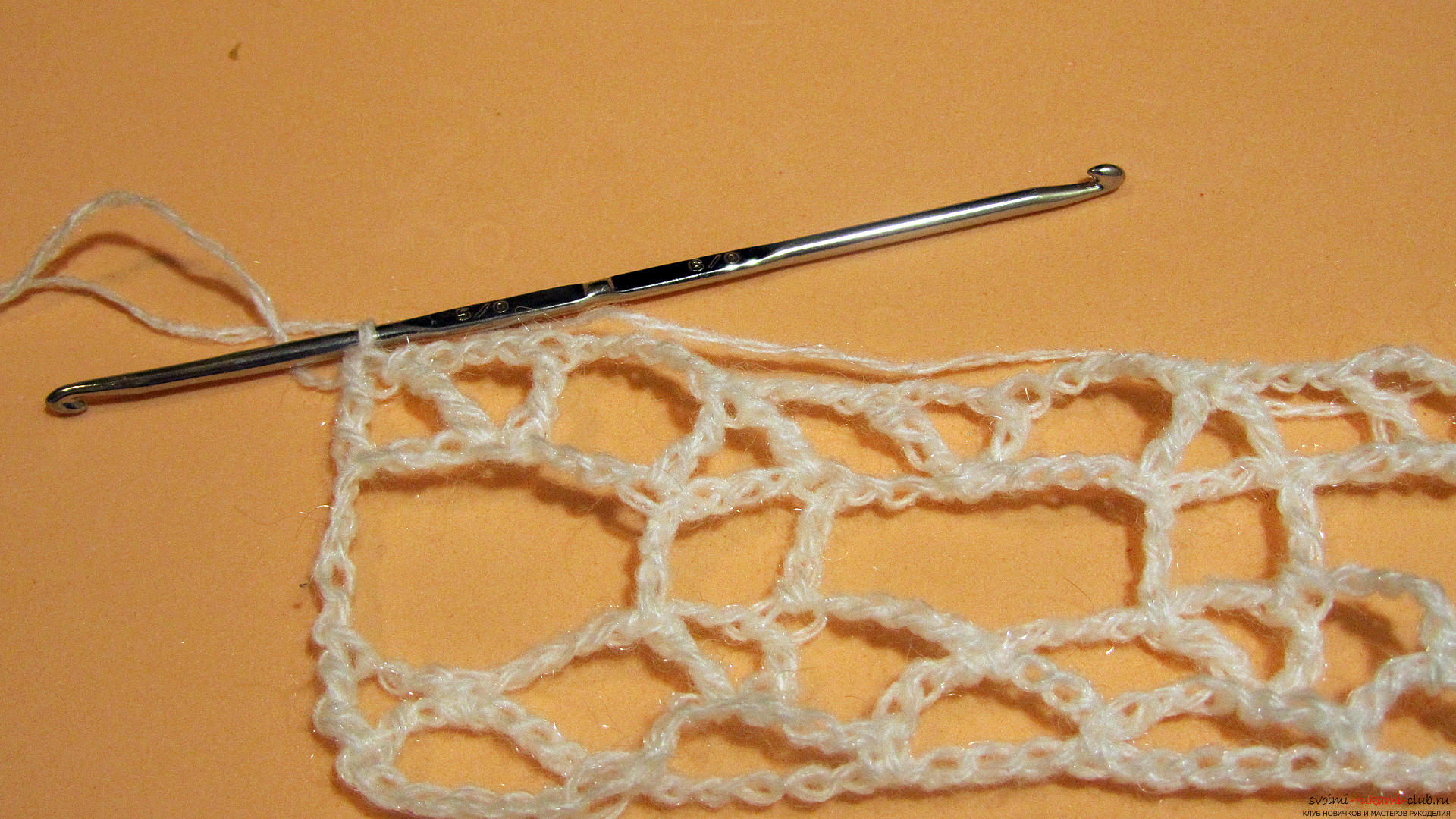 The master class is dedicated to knitting a beautiful stitch with a crochet. Photo №29