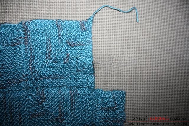 We knit the sweater with knitting needles. Picture №30