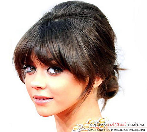 Interesting ideas for creating hairstyles with bangs with your own hands. Photo №1