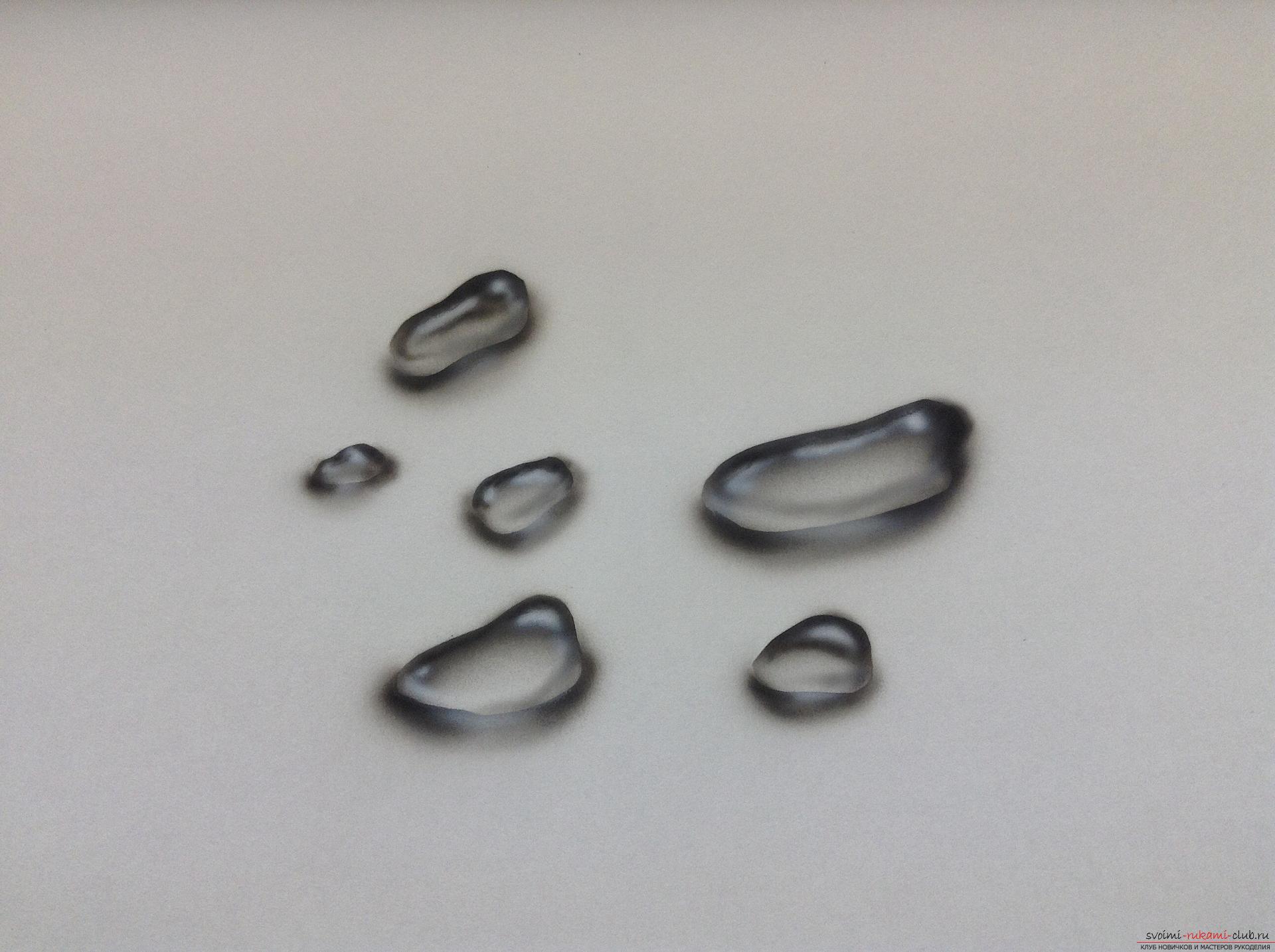 This master class will teach step-by-step drawing by airbrush drawing of a drop .. Photo №9