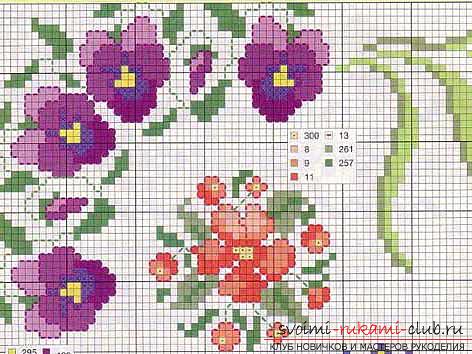 We embroider flowers on the description and schemes. Photo №7