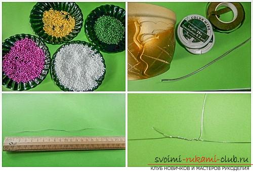 How to weave white orchid from beads, master class with photo and description .. Photo # 2