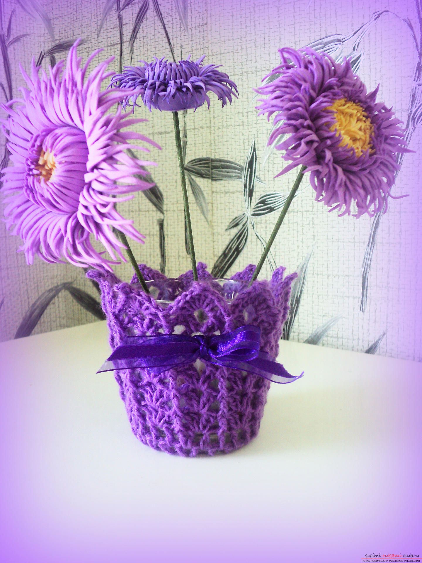 In this master class we will knit an openwork vase crochet according to the crochet pattern for beginners .. Photo №1