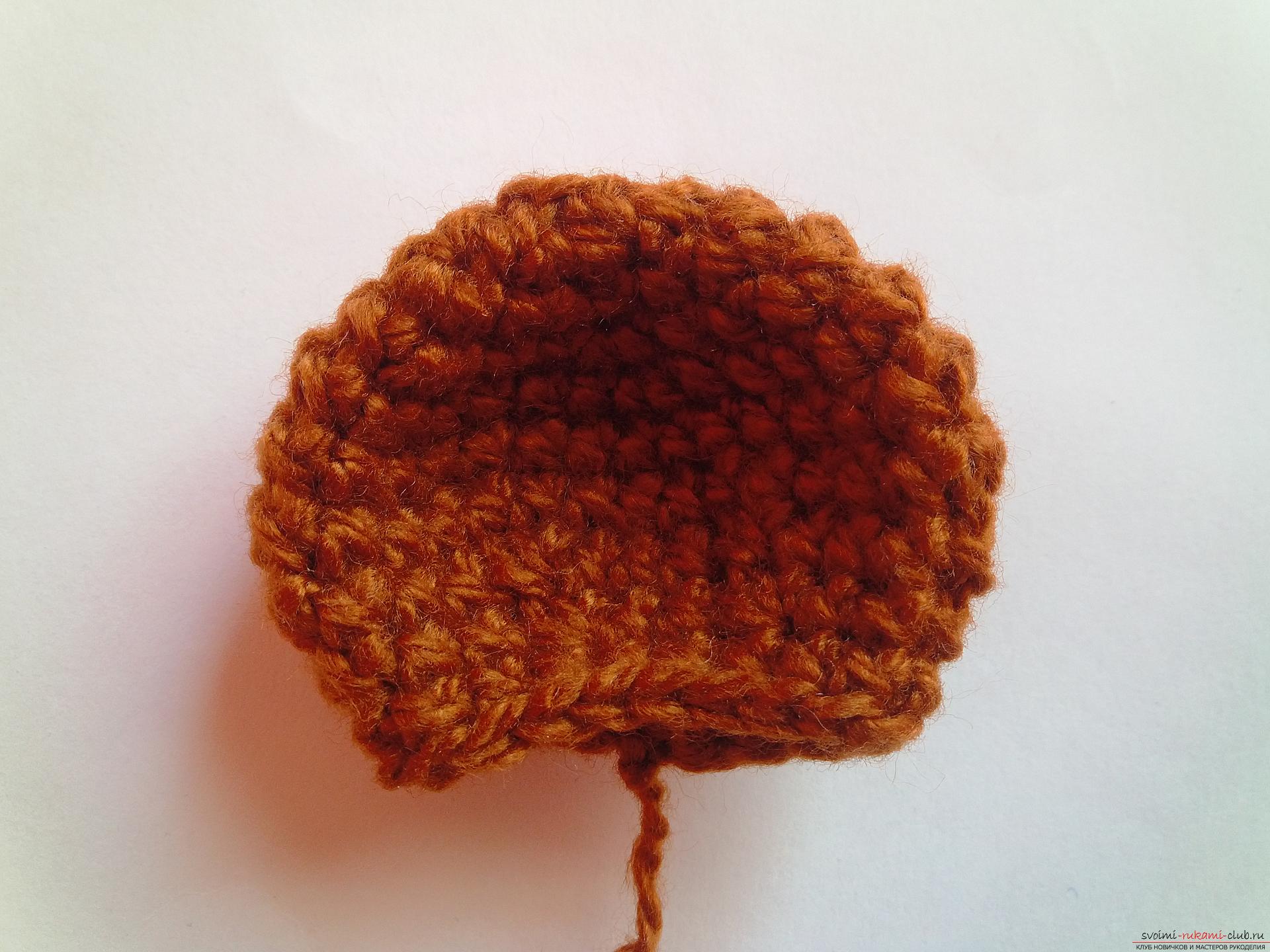 This master class will teach how to tie a cap for newborns - a cap-bear crochet. Picture №5