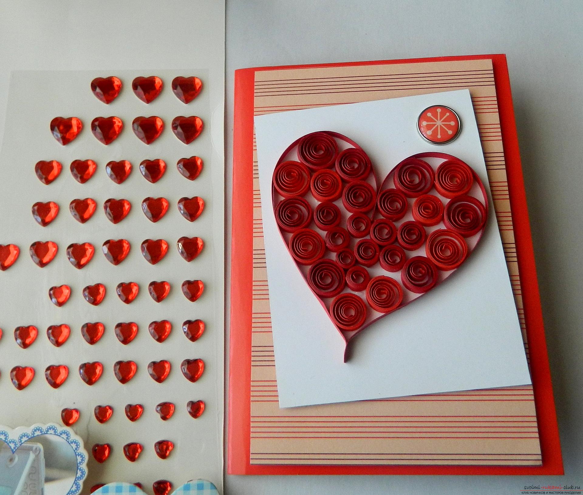 This master class will teach you how to make a valentine with your own hands in quilling technique .. Photo # 16
