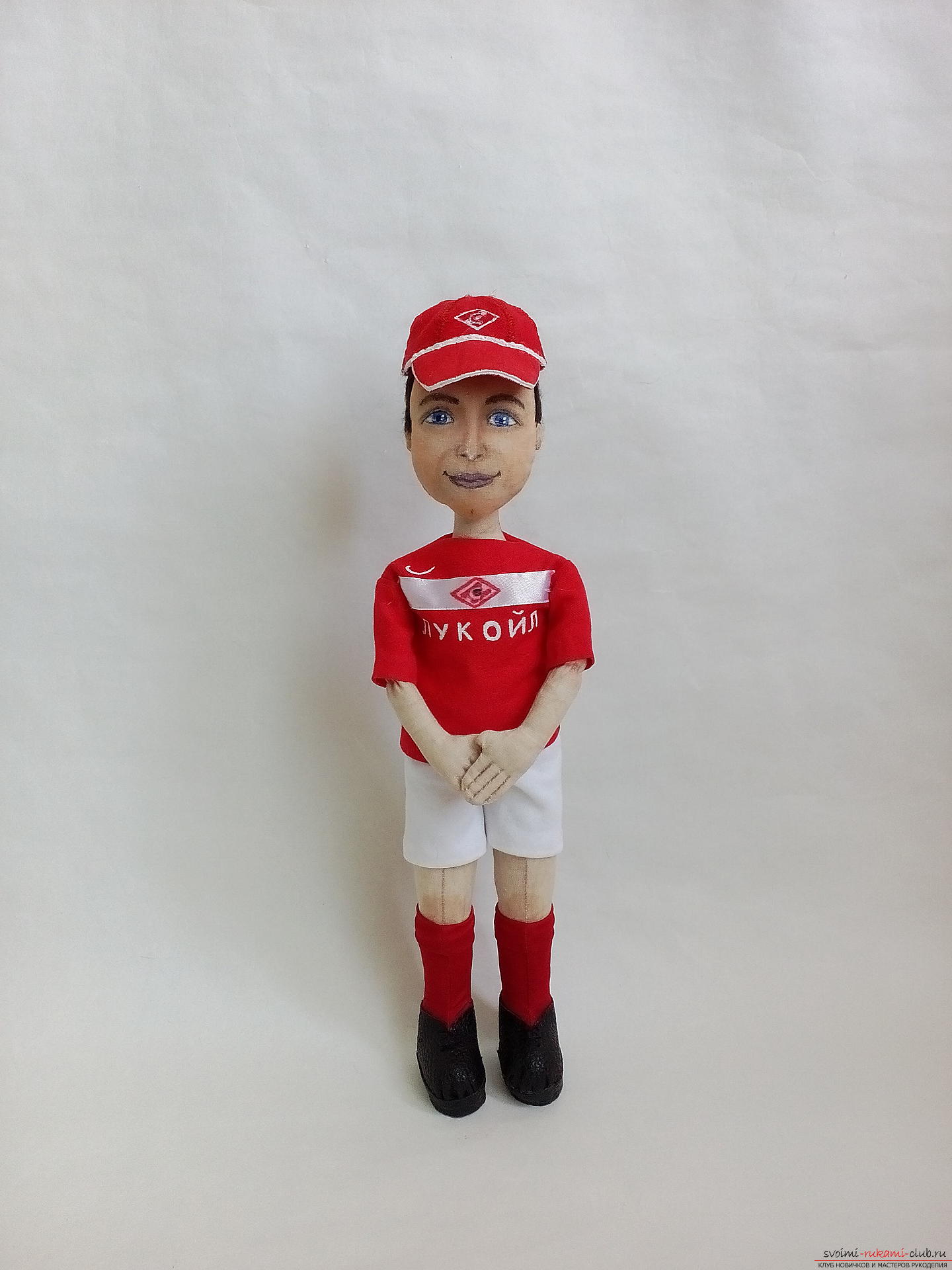 Textile doll is a football player. Picture №3