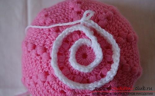 How to crochet a beautiful winter hat with a pompon for a girl, a diagram and a description of the work, a photo of the finished product. Photo №4