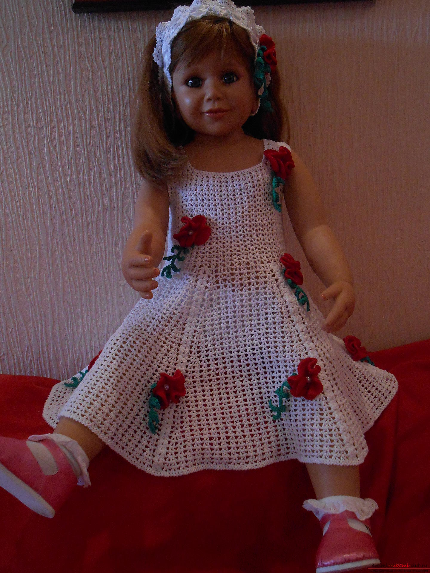 An elegant dress for a girl in mercerized cotton. Photo №1