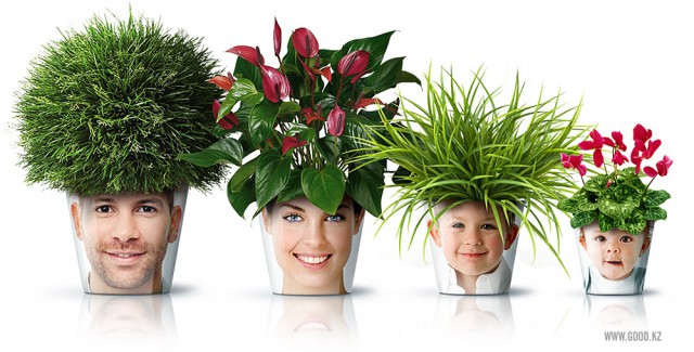 Funny flower pots FacePot