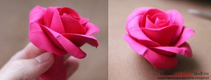 How to mold a rose from polymer clay, a master class with a detailed description and a photo .. Photo # 5