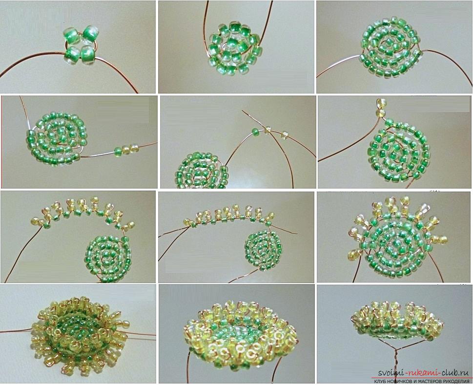 How to create a gerbera flower from beads in the technique of parallel weaving, step-by-step photos and description. Photo # 2