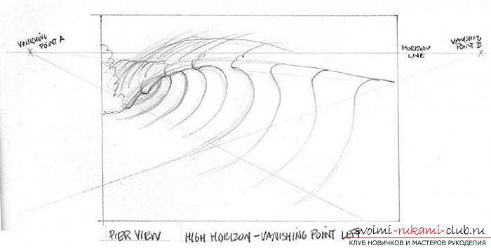Lesson of drawing a sea wave. Photo №8