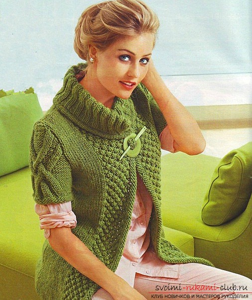 Knitted pattern vest knitting. Picture №3