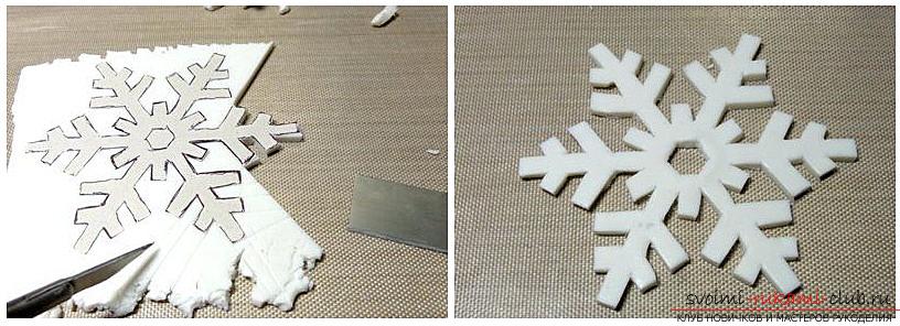 Sådan laver du juletræsdekorationer - en snefnug lavet af polymer ler, en detaljeret beskrivelse og trinvise fotos af arbejdet. Billede №3