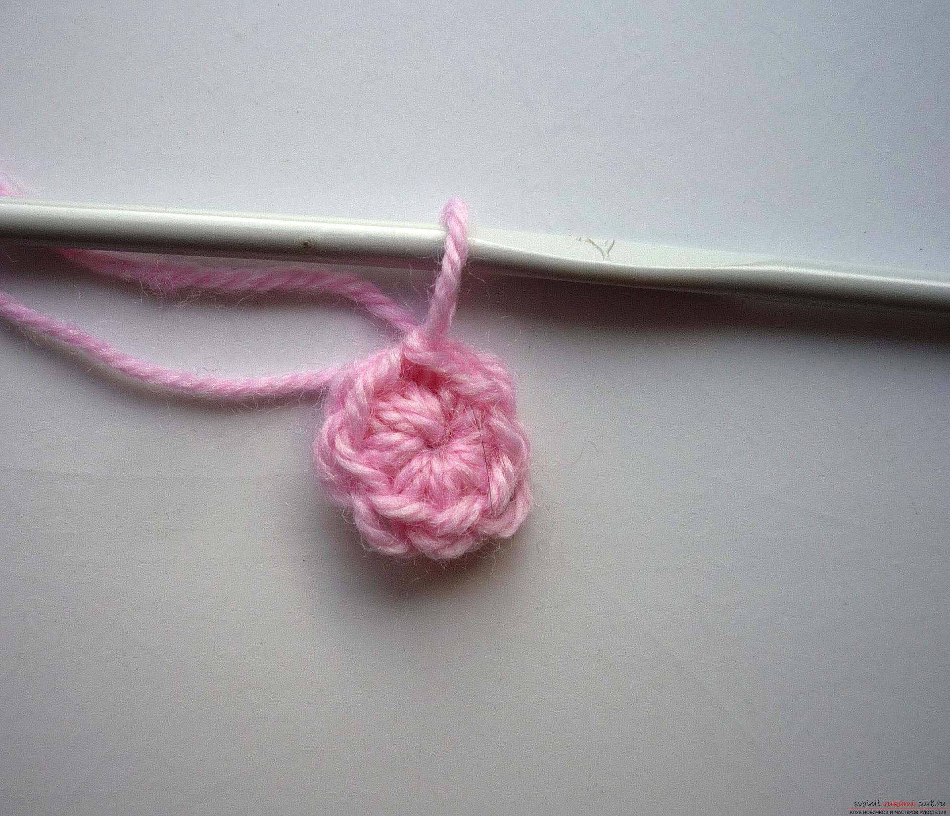 This master class of crocheting contains a crochet flower scheme for a plaid .. Photo # 3