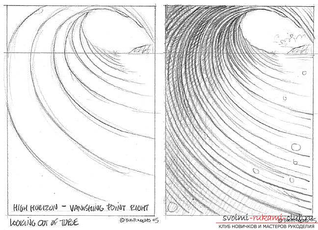 Lesson of drawing a sea wave. Photo number 12