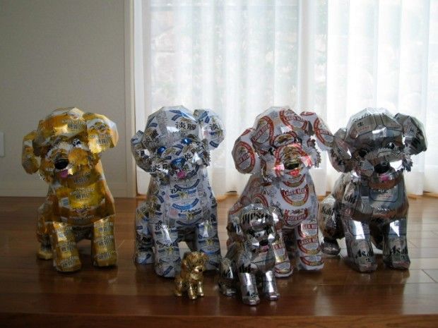 figurines from beer cans