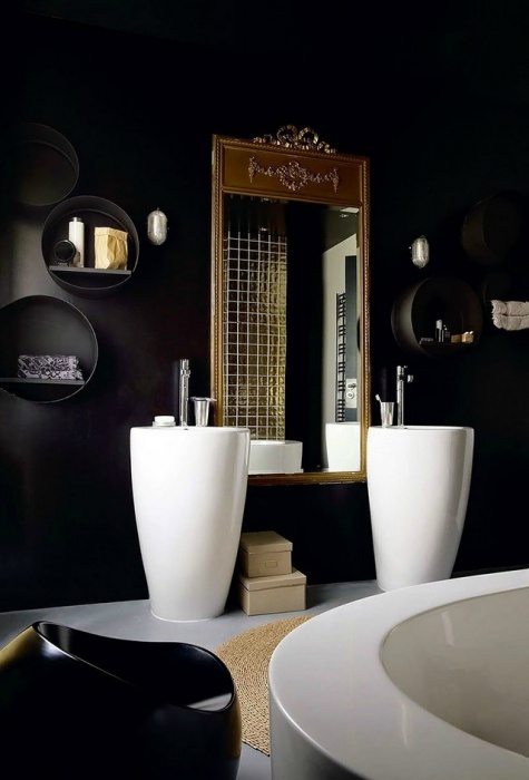 Чорно-білий дизайн ванної кімнати