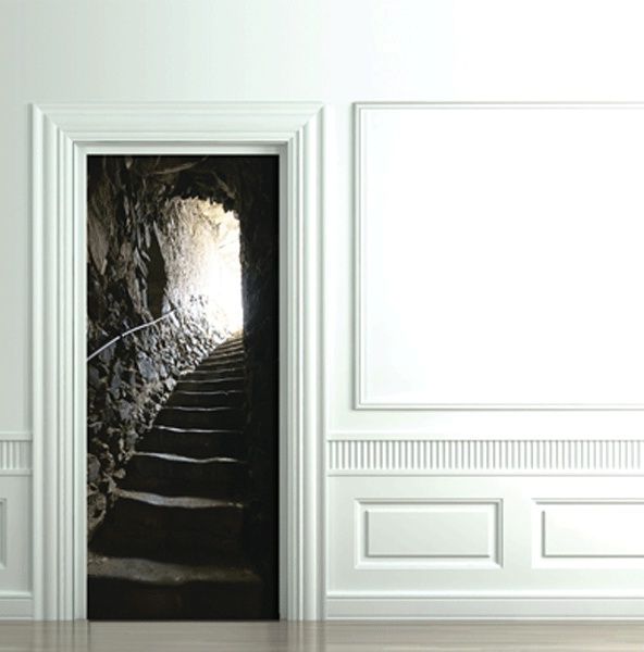katakomby 3d ozdobné fotografické nálepky na dveřích