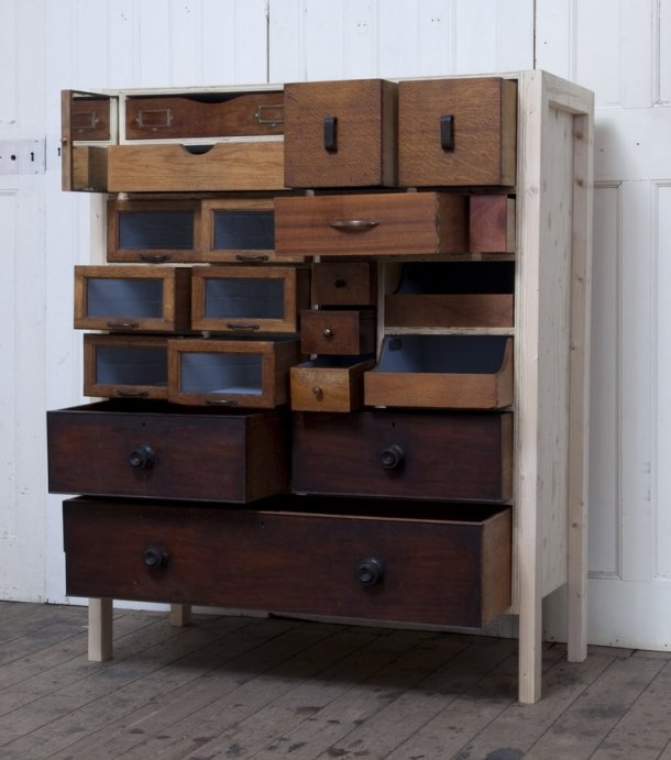 cabinet from old open boxes, Rupert Blanchard