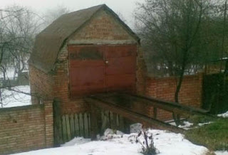 Two-story garage.